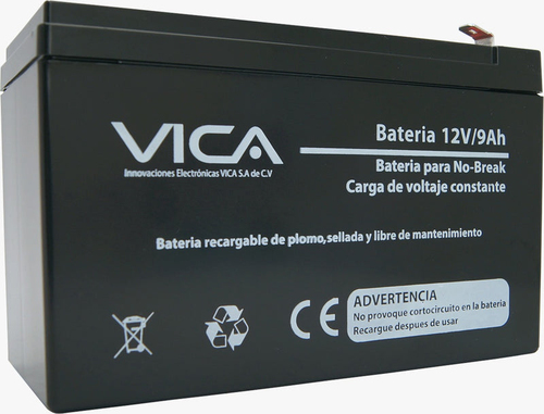Bateria para UPS Vica 12V/9AH Plomo, 12 V, 9 Ah, Negro