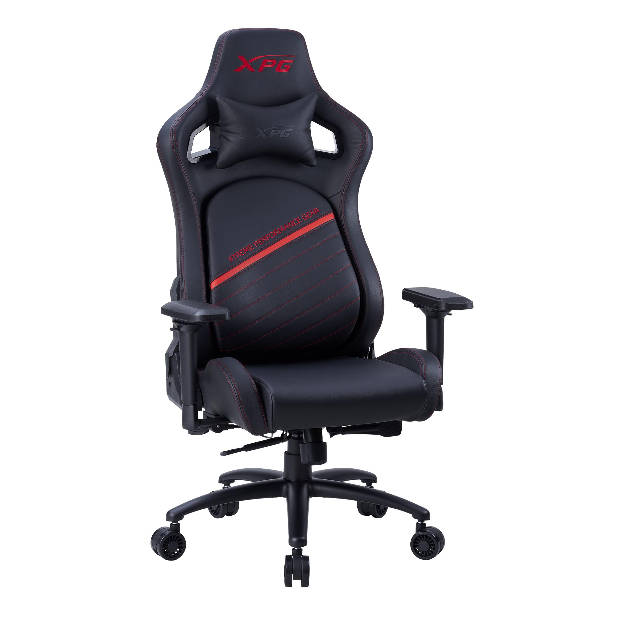 Silla Gamer XPG Nexus, Cuero Sintetico, Reclinable 155°, Reposabrazos 4D, Soporte Lumbar Dinamico, Piston de gas C4, Soporta 125 kg, Negro/Rojo