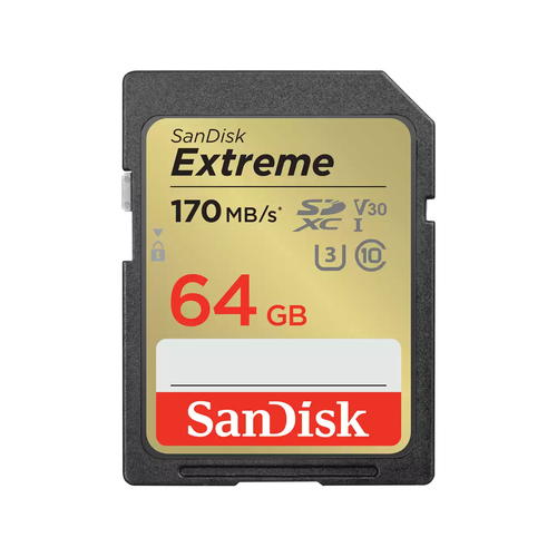 Memoria SanDisk Extreme 64 GB, Velocidad 170 MB/s, Clase 10