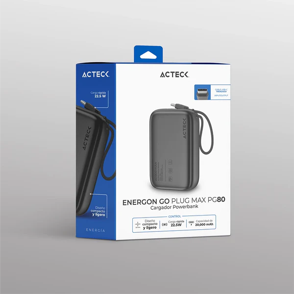 Miniatura 4 de Power bank Acteck Energon Go Plug Max PG80, 20,000mAh, USB-C, Negro