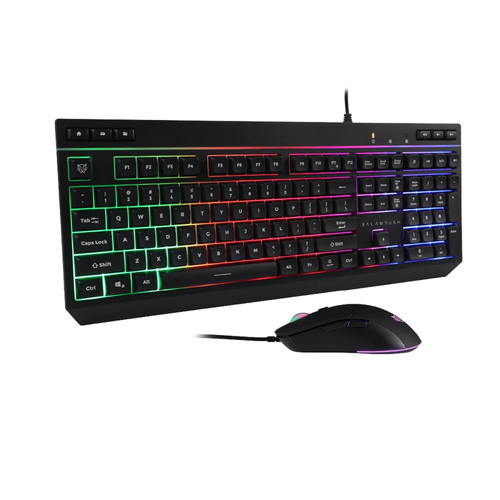 Kit Teclado y Mouse Balam Rush Squad Master Plus KTM555, Alambrico, USB, Negro