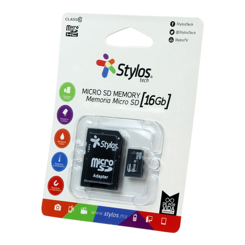 Memoria Stylos STMS161B 16 GB, MicroSDHC, Clase 10