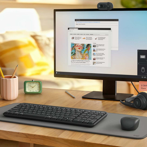 Miniatura 2 de Kit Teclado y Mouse Logitech MK250 Compact Bluetooth Wireless Combo Inalámbrico, 1000 DPI, Grafito