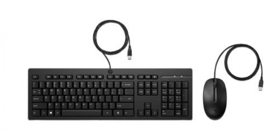 Kit de Teclado y Mouse HP 225, Alambrico, USB, Negro