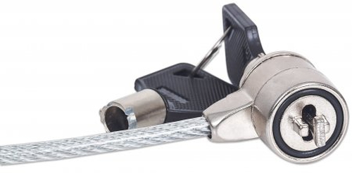 Miniatura 3 de Cable antirrobo Manhattan Candado de Seguridad para Portátiles 2 Teclas, 1.4 m, PVC, Acero, Plata