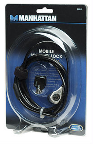 Miniatura 5 de Cable antirrobo Manhattan Candado de Seguridad para Portátiles 2 Teclas, 1.4 m, PVC, Acero, Plata