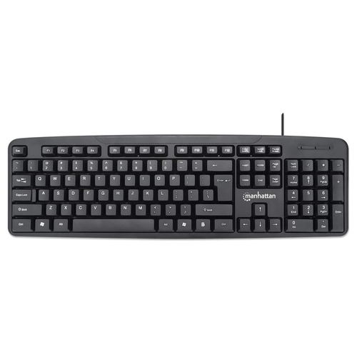 Miniatura 4 de Kit Teclado y Mouse Manhattan Juego de teclado y mouse óptico, cableados USB, Interruptor de membrana, Alámbrico, 1000 DPI, Negro